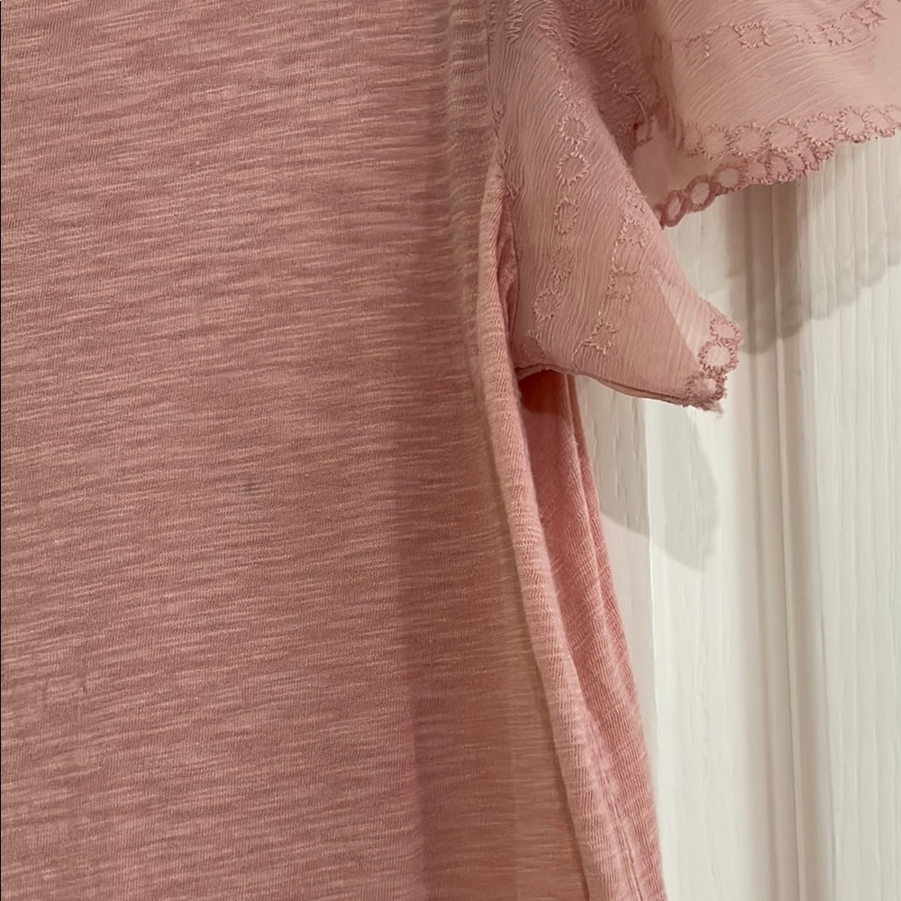 Express Pink Puff Sleeve Ruffled Tee - Picture 6 of 6